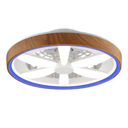 Brilliant - LED RGBW Димируем вентилатор за таван GAIANO LED/24W/230V 2700-6500K Ø 48 см кафяв + дистанционно управление