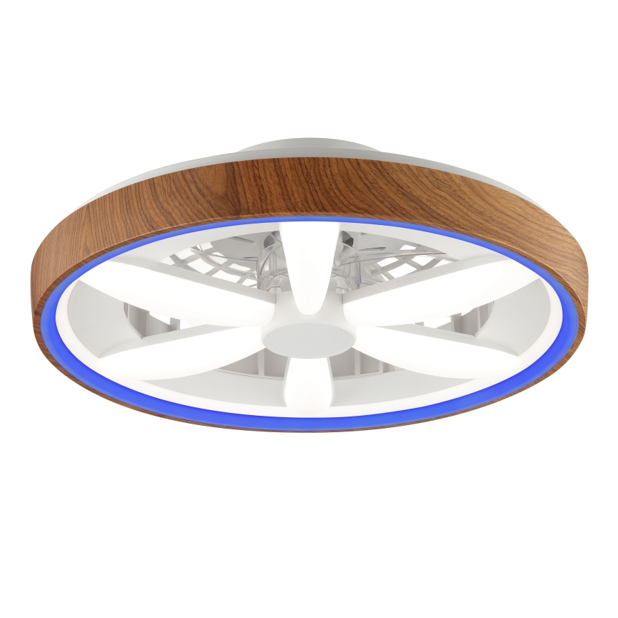 Brilliant - LED RGBW Димируем вентилатор за таван GAIANO LED/24W/230V 2700-6500K Ø 48 см кафяв + дистанционно управление