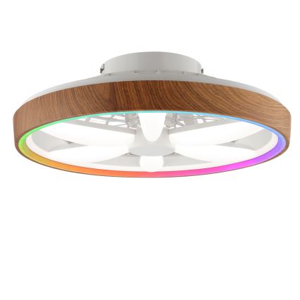 Brilliant - LED RGBW Димируем вентилатор за таван GAIANO LED/24W/230V 2700-6500K Ø 48 см кафяв + дистанционно управление