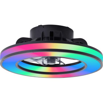 Brilliant - LED RGBW Димируем вентилатор за таван MONDELLO LED/26W/230V 2700-6500K Ø 41 см черен + дистанционно управление