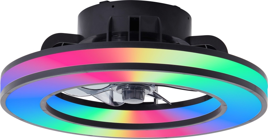 Brilliant - LED RGBW Димируем вентилатор за таван MONDELLO LED/26W/230V 2700-6500K Ø 41 см черен + дистанционно управление