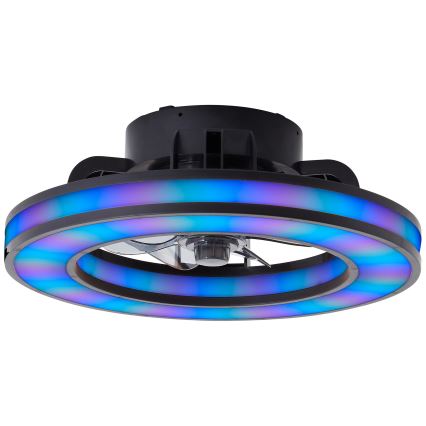 Brilliant - LED RGBW Димируем вентилатор за таван MONDELLO LED/26W/230V 2700-6500K Ø 41 см черен + дистанционно управление