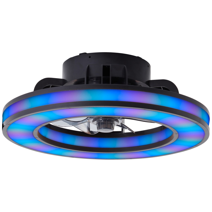 Brilliant - LED RGBW Димируем вентилатор за таван MONDELLO LED/26W/230V 2700-6500K Ø 41 см черен + дистанционно управление
