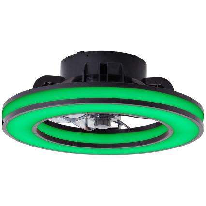 Brilliant - LED RGBW Димируем вентилатор за таван MONDELLO LED/26W/230V 2700-6500K Ø 41 см черен + дистанционно управление