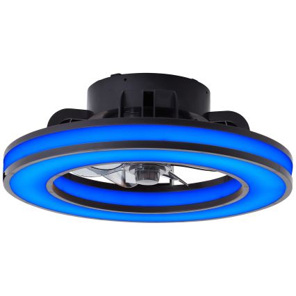 Brilliant - LED RGBW Димируем вентилатор за таван MONDELLO LED/26W/230V 2700-6500K Ø 41 см черен + дистанционно управление