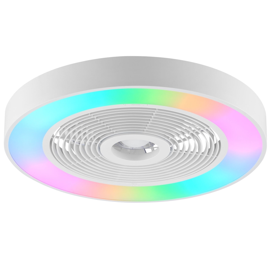Brilliant - LED RGBW Димируемо таванно осветително тяло с вентилатор CATANIA LED/37W/230V 2700-6500K pr. 48,6 cm бяло + дистанционно управление
