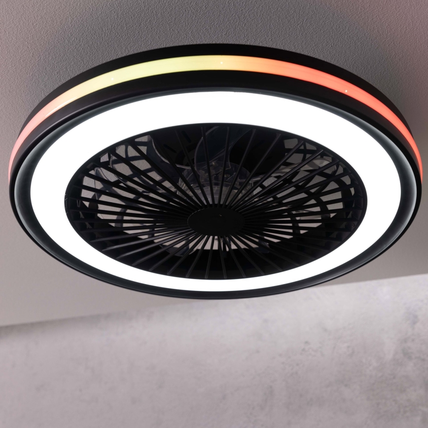 Brilliant - LED RGBW Димируемо таванно осветително тяло с вентилатор PALMERO LED/40W/230V 2700-6500K Ø 46,6 cm бежово + дистанционно управление