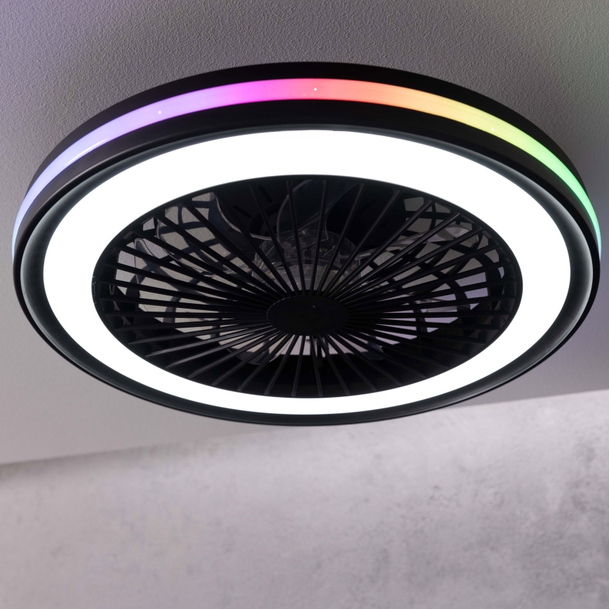 Brilliant - LED RGBW Димируемо таванно осветително тяло с вентилатор PALMERO LED/40W/230V 2700-6500K Ø 46,6 cm бежово + дистанционно управление