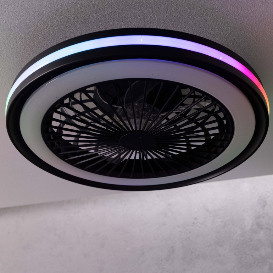 Brilliant - LED RGBW Димируемо таванно осветително тяло с вентилатор PALMERO LED/40W/230V 2700-6500K Ø 46,6 cm бежово + дистанционно управление