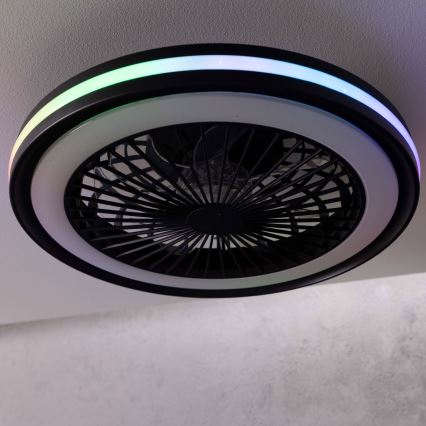Brilliant - LED RGBW Димируемо таванно осветително тяло с вентилатор PALMERO LED/40W/230V 2700-6500K Ø 46,6 cm бежово + дистанционно управление