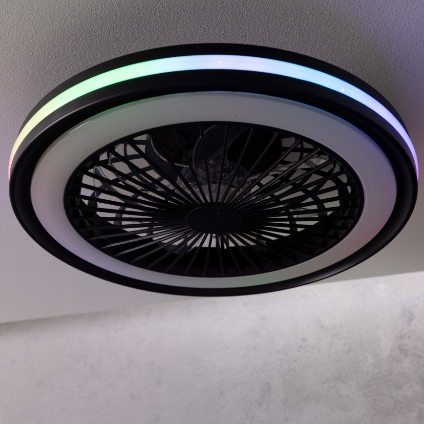 Brilliant - LED RGBW Димируемо таванно осветително тяло с вентилатор PALMERO LED/40W/230V 2700-6500K Ø 46,6 cm бежово + дистанционно управление
