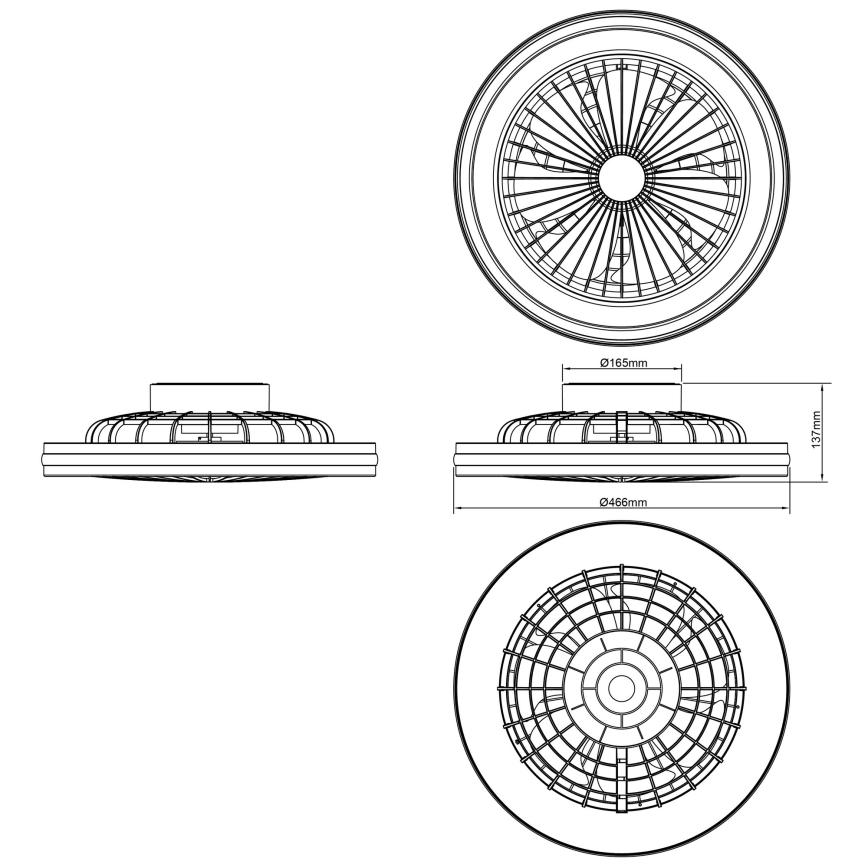 Brilliant - LED RGBW Димируемо таванно осветително тяло с вентилатор PALMERO LED/40W/230V 2700-6500K Ø 46,6 cm бежово + дистанционно управление