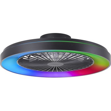Brilliant - LED RGBW Регулируем таванен вентилатор MAZZARO LED/24W/230V 3000-6500K Ø 58 см черен + дистанционно управление