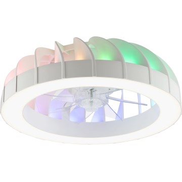 Brilliant - LED RGBW регулируем таванен вентилатор с осветление FANORA LED/30W/230V 2700-6500K Ø 46 см бял + дистанционно управление