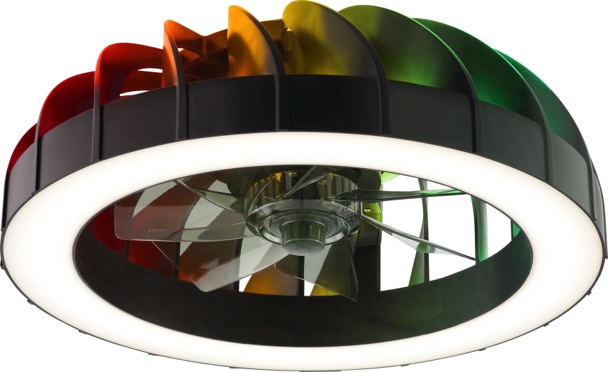 Brilliant - LED RGBW регулируем таванен вентилатор с осветление FANORA LED/30W/230V 2700-6500K Ø 46 см черен + дистанционно управление