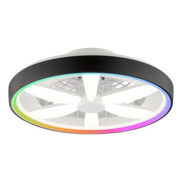 Brilliant - LED RGBW регулируем таванен вентилатор с осветление GAIANO LED/48W/230V 2700-6500K черен + дистанционно управление