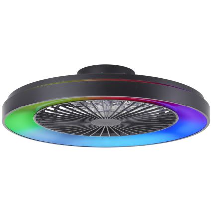 Brilliant - LED RGBW Регулируем таванен вентилатор MAZZARO LED/24W/230V 3000-6500K Ø 58 см черен + дистанционно управление