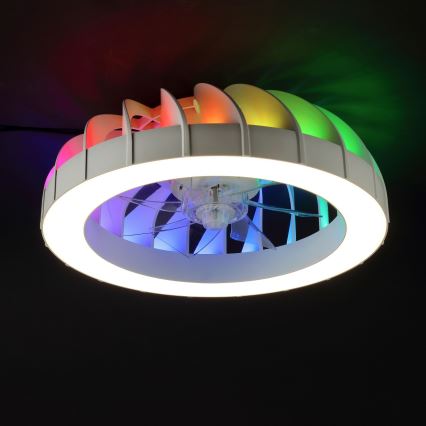 Brilliant - LED RGBW регулируем таванен вентилатор с осветление FANORA LED/30W/230V 2700-6500K Ø 46 см бял + дистанционно управление