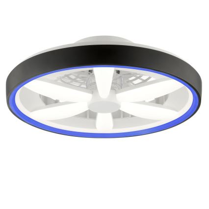 Brilliant - LED RGBW регулируем таванен вентилатор с осветление GAIANO LED/48W/230V 2700-6500K черен + дистанционно управление
