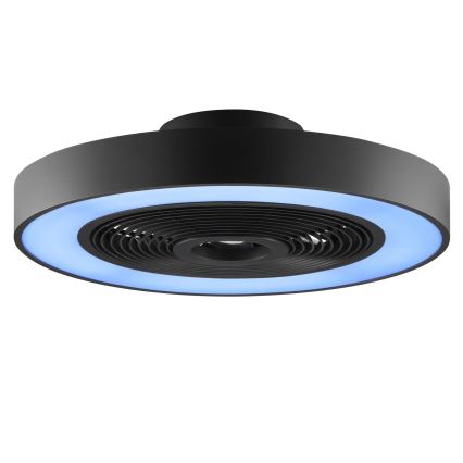 Brilliant - LED RGBW димируемо таванно осветително тяло с вентилатор CATANIA LED/37W/230V 2700-6500K диам. 48,6 см черно + дистанционно управление