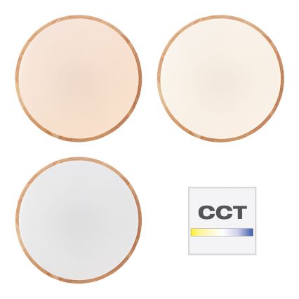 Brilliant - димируемо таванно осветително тяло SLIMLINE LED/60W/230V 3000-6500K, диам. 45 см, цвят каучуково дърво + дистанционно управление