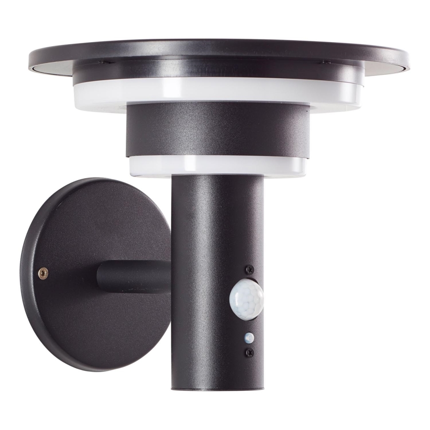 Brilliant - LED Соларен аплик със сензор GARVINA LED/3W/3,7V IP44 черен