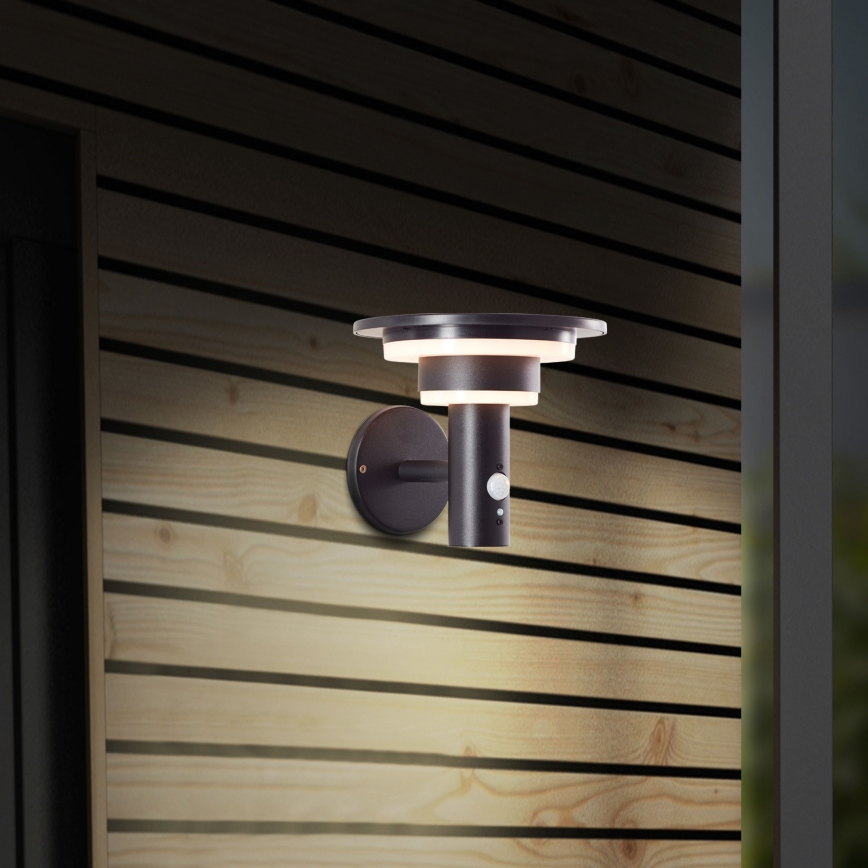 Brilliant - LED Соларен аплик със сензор GARVINA LED/3W/3,7V IP44 черен