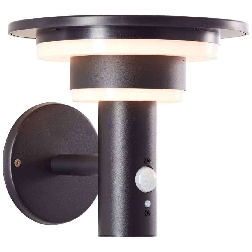 Brilliant - LED Соларен аплик със сензор GARVINA LED/3W/3,7V IP44 черен