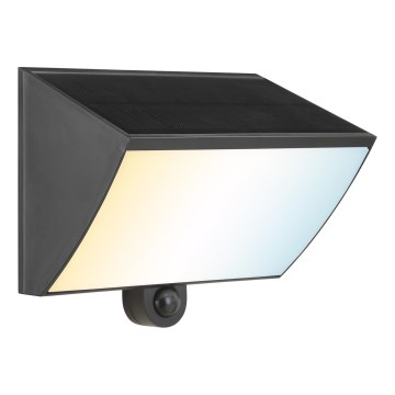 Brilliant - LED соларен стенен осветител със сензор SIERRA LED/6W/3,7V 2700/4000/6500K 2000 mAh IP54 черен