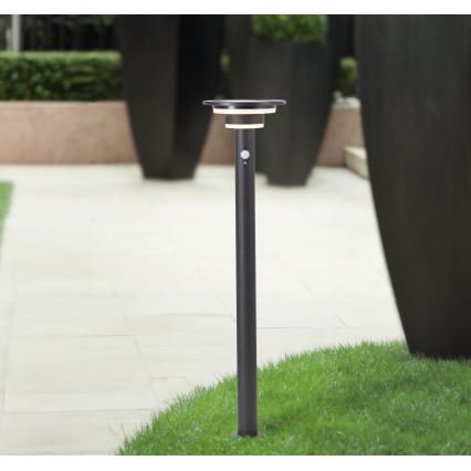 Brilliant - LED соларна лампа с сензор GARVINA LED/3W/3,7V 2000 mAh 85 см IP44 черна