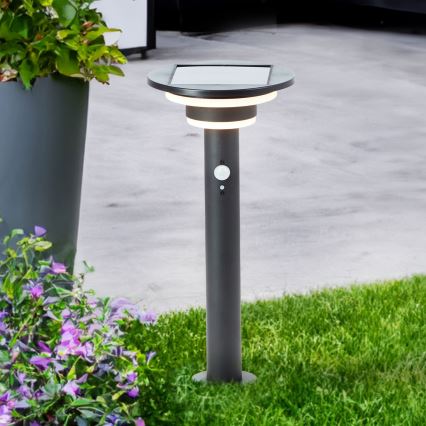 Brilliant - LED Соларна лампа със сензор GARVINA LED/3W/3,7V 45 см IP44 черен