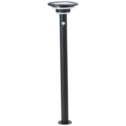 Brilliant - LED Соларна лампа със сензор GARVINA LED/3W/3,7V 85 см IP44 черен