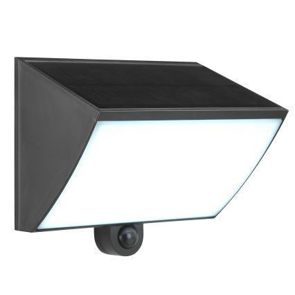 Brilliant - LED соларен стенен осветител със сензор SIERRA LED/6W/3,7V 2700/4000/6500K 2000 mAh IP54 черен