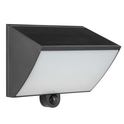 Brilliant - LED соларен стенен осветител със сензор SIERRA LED/6W/3,7V 2700/4000/6500K 2000 mAh IP54 черен