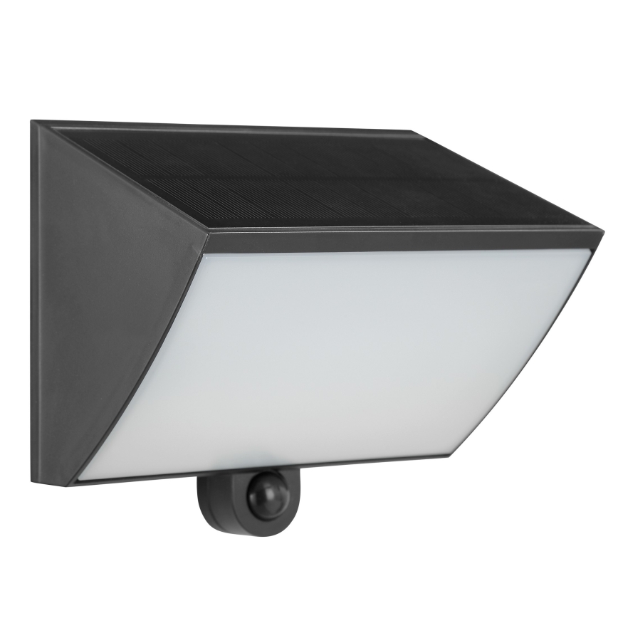 Brilliant - LED соларен стенен осветител със сензор SIERRA LED/6W/3,7V 2700/4000/6500K 2000 mAh IP54 черен