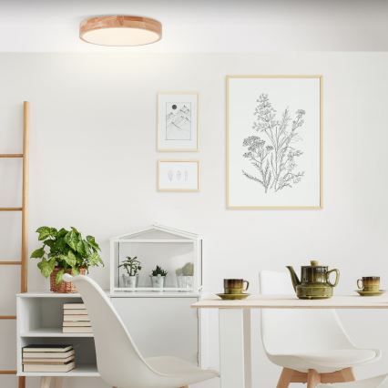 Brilliant - LED таванно осветително тяло SLIMLINE LED/22W/230V Ø 39 см, каучуково дърво