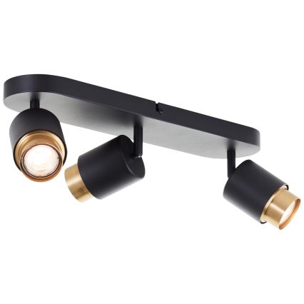 Brilliant - LED точково осветително тяло COVELO 3xGU10/5W/230V черно/златно