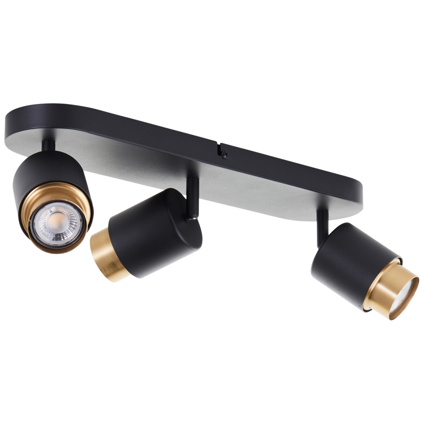 Brilliant - LED точково осветително тяло COVELO 3xGU10/5W/230V черно/златно