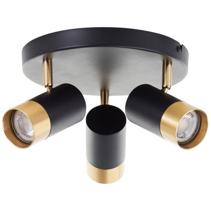 Brilliant - LED точково осветително тяло VIGOLO 3xGU10/5W/230V черно/златисто
