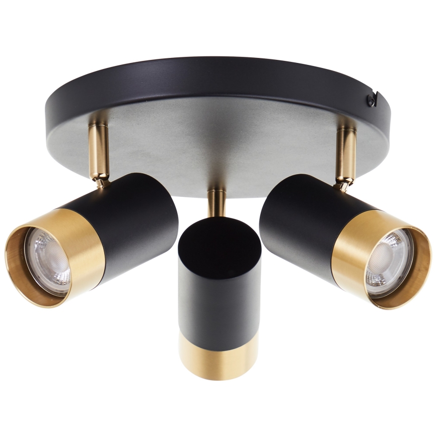 Brilliant - LED точково осветително тяло VIGOLO 3xGU10/5W/230V черно/златисто