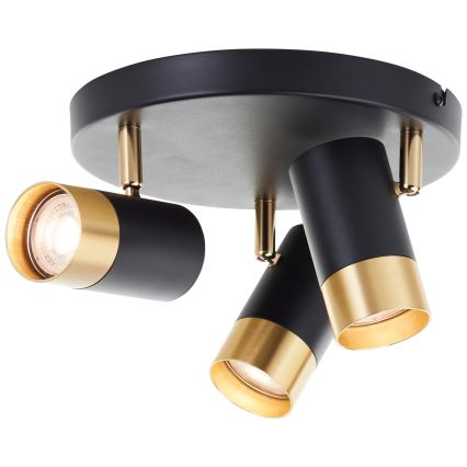 Brilliant - LED точково осветително тяло VIGOLO 3xGU10/5W/230V черно/златисто