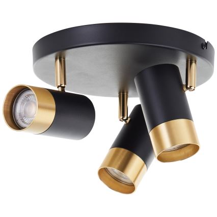 Brilliant - LED точково осветително тяло VIGOLO 3xGU10/5W/230V черно/златисто