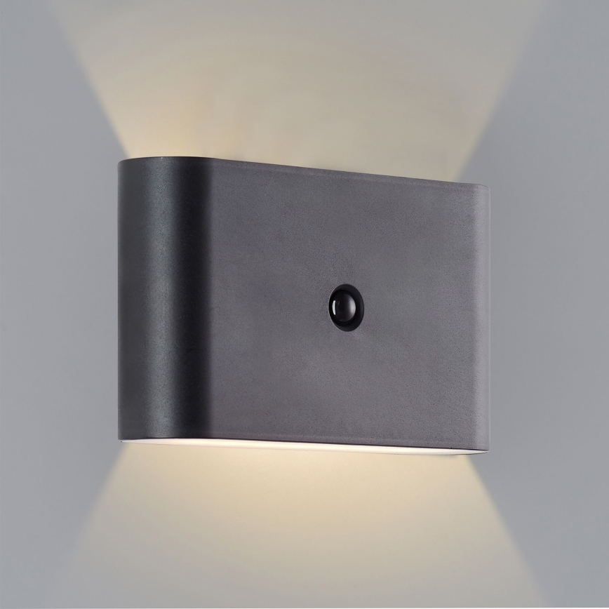 Brilliant - LED външно стенен осветител с сензор XINO LED/3W/5V 3600 mAh IP44 черен