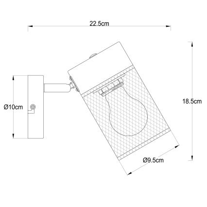 Brilliant - Настенно спот осветително тяло KAMOLO 1xE27/40W/230V черно
