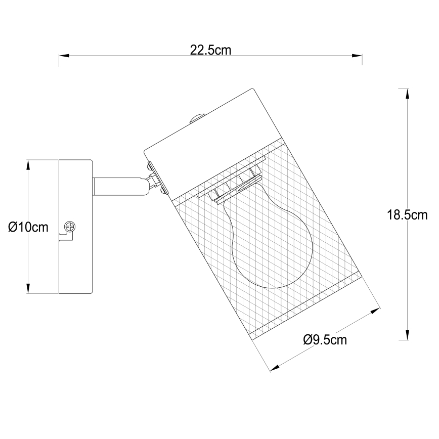 Brilliant - Настенно спот осветително тяло KAMOLO 1xE27/40W/230V черно