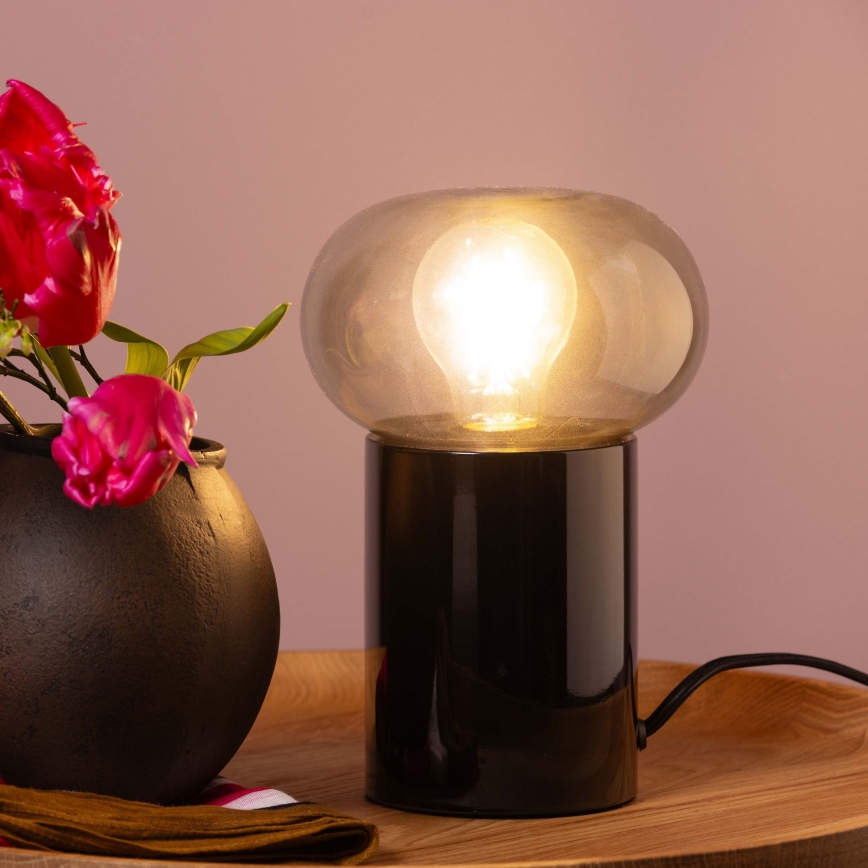 Brilliant - Настолна лампа KNUT 1xE27/25W/230V черен/прозрачен