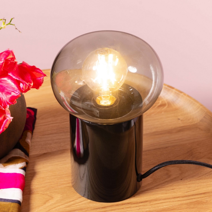 Brilliant - Настолна лампа KNUT 1xE27/25W/230V черен/прозрачен