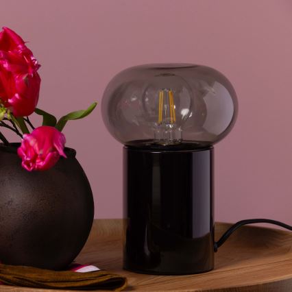 Brilliant - Настолна лампа KNUT 1xE27/25W/230V черен/прозрачен