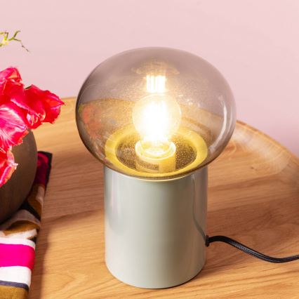 Brilliant - Настолна лампа KNUT 1xE27/25W/230V зелен/прозрачен