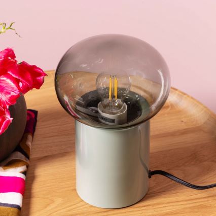 Brilliant - Настолна лампа KNUT 1xE27/25W/230V зелен/прозрачен